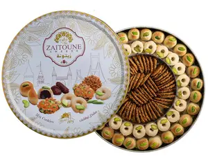 Zaitoune Mixed Cookies Gift Box - 500g | Luxury Arabic Mini Biscuit Assortment - Date Maamoul, Barazek & Ghraybeh | Handmade with Dates, Sesame & Pistachio Snack Soft