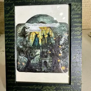 Witches Halloween - 8 x 6 Mixed Media Framed