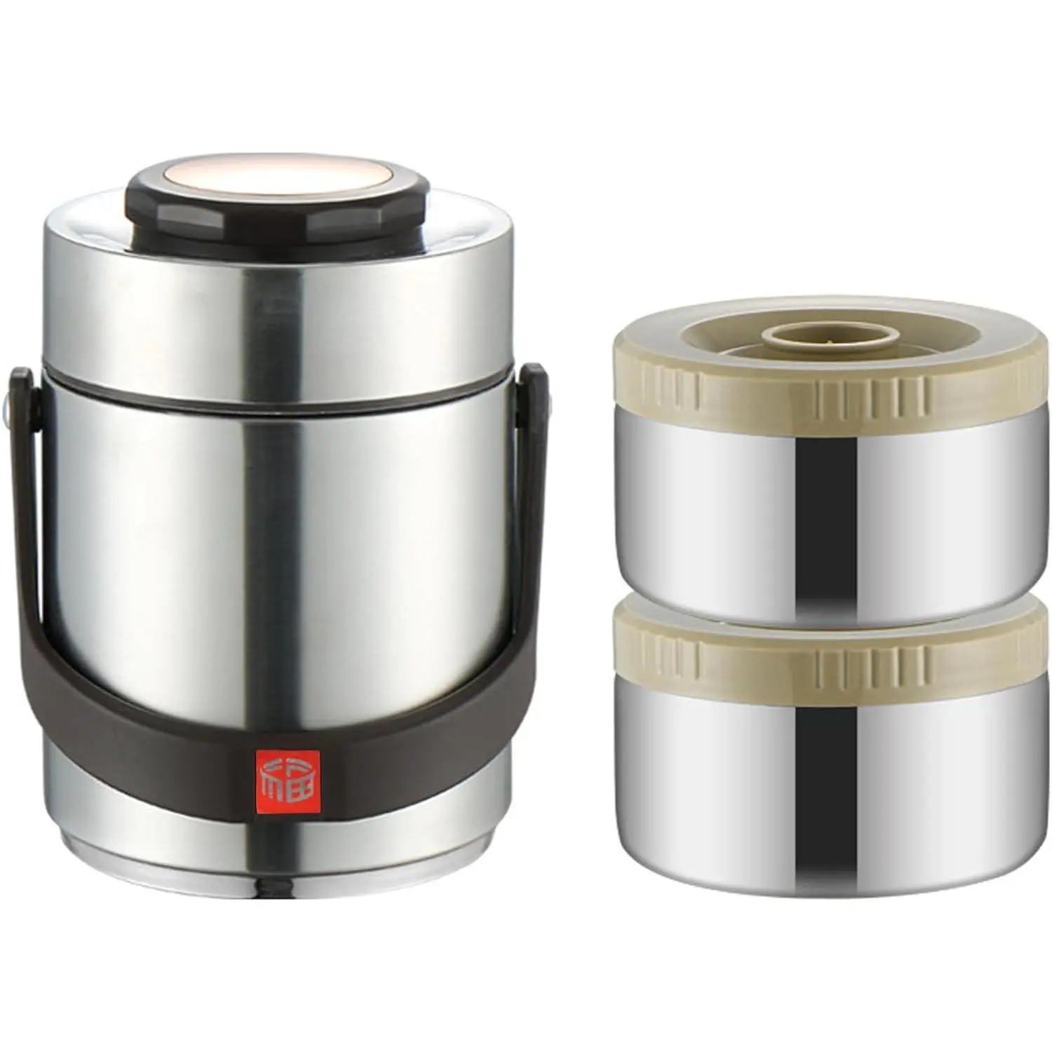 Thermos For Hot Food,1.5L Bento Lunch Box,2-Tier Stackable Insulated Food Jar,Portable Stainless Steel Food Container,Leakproof Insulated Lunch Container For Hot Food,For Office Picnic Travel(Silver)