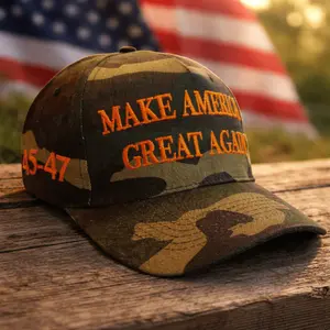 Premium Make America Great Again Never Surrender Embroidered Hat (Camo) 4 Sided Design