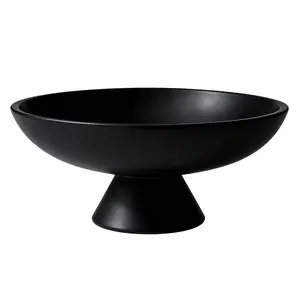 Modern Concrete Pedestal Decorative Bowl – Large Centerpiece Tray for Fruit, Keys, or Table Decor – Shallow Cement Catch-All Accent – 11"D x 4"H – Versatile Home Decoration