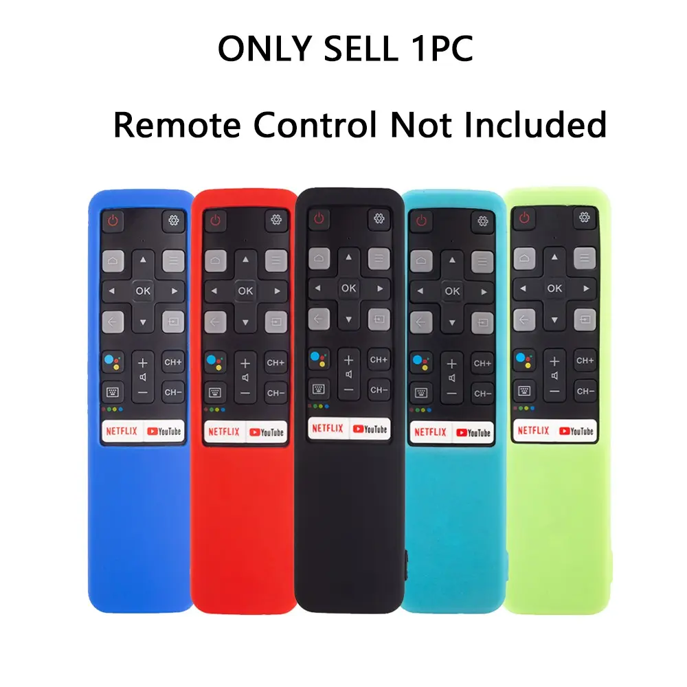 Silicone Remote Control Case, 1 Count Dustproof Design Remote Control Cover, Remote Control Protector Durable Cover for TCL Smart TV RC802V 49P30FS 65P8S 55C715