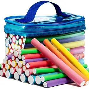 New 2024 42pc Easy-Curl Flexi Rods Set - No Heat Foam Hair Rollers for Soft, Bouncy Curls - Ideal for All Hair Lengths & DIY Styling