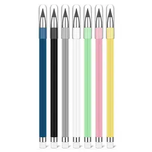 7pcs Sharpenless Erasable Pencils with 7 Rubber Pieces, No Ink Pencils for Writing Drawing Home Office School Use