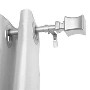 212 MAIN All-Metal Wall Mounted 3/4 in Telescopic Curtain Rod - Easy Install Complete Kit, 48-86 in Adjustable Drapery Rod, Solid Nickel Finish, Home Decoration Accessory, Interior Decoration Accessory for Bedroom/Living, Easy Install Curtain
