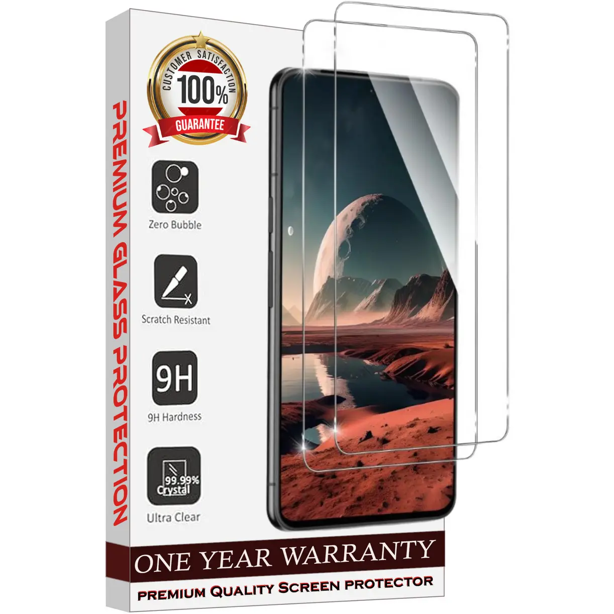 Entronix Clear Screen Protector Compatible with Galaxy S22 Glass - 2-Piece Combo Installation Protection Tempered Durable
