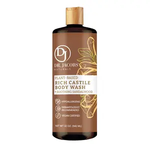 Sandalwood Castile Body Wash for Hydrating and Moisturizing Skin - Body Care Cleanser Soap Cleansing Skin Repair Olive Coconut