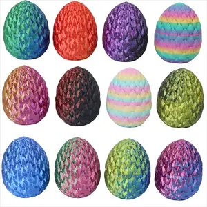 4pcs/5pcs 3D Printed Rock Dragon Egg Set, Home Decor Gift, Desktop Ornament, Party Supplies, Graduation Celebration, Collectible, Figurines