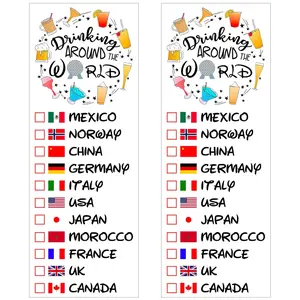 Drinking Around The World - Pack Of 2 Temporary Tattoo