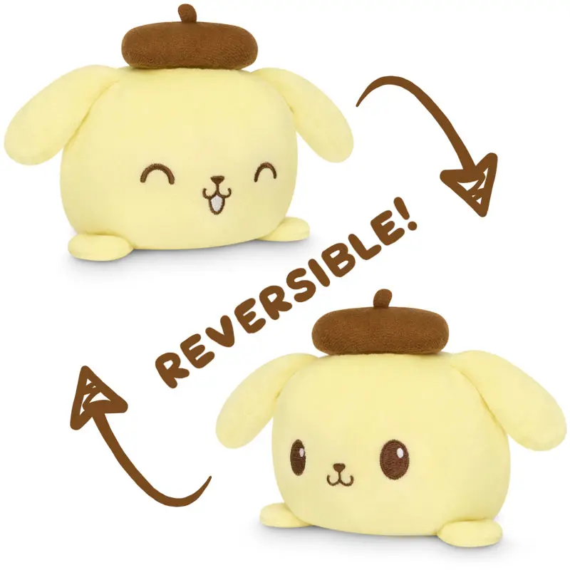 TeeTurtle Reversible Pompompurin Plushie, 3.50" Tall, 4.25" Long Collectible Stuffed Toy