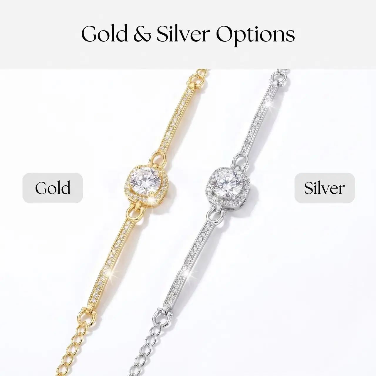 Halo bracelet, Solitaire zirconia, Gold link bracelet, Dainty women's bacelet, Adjustable chain, Minimalist jewelry