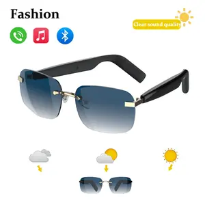 Wireless Bluetooth 5.4 Audio Sunglasses – Open-Ear Air Conduction, UV Protection, Touch Control & Voice Assistant, Frameless Lightweight, Water-Resistant, Built-in Speakers for Music & Calls, Type-C Charging, Long Battery Life, Ideal for Outdoor & Travel