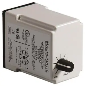 Macromatic 8 Pin, Multiple Range DPDT Time Delay Relay 10 Contact Amp, 24 VAC/VDC, Knob TR-50228-08