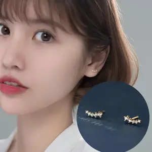 Gold stud earrings, gold plated earrings set, rhinestones, cubic zirconia hoop earrings, chunky gold hoop earrings for women, gold jewelry
