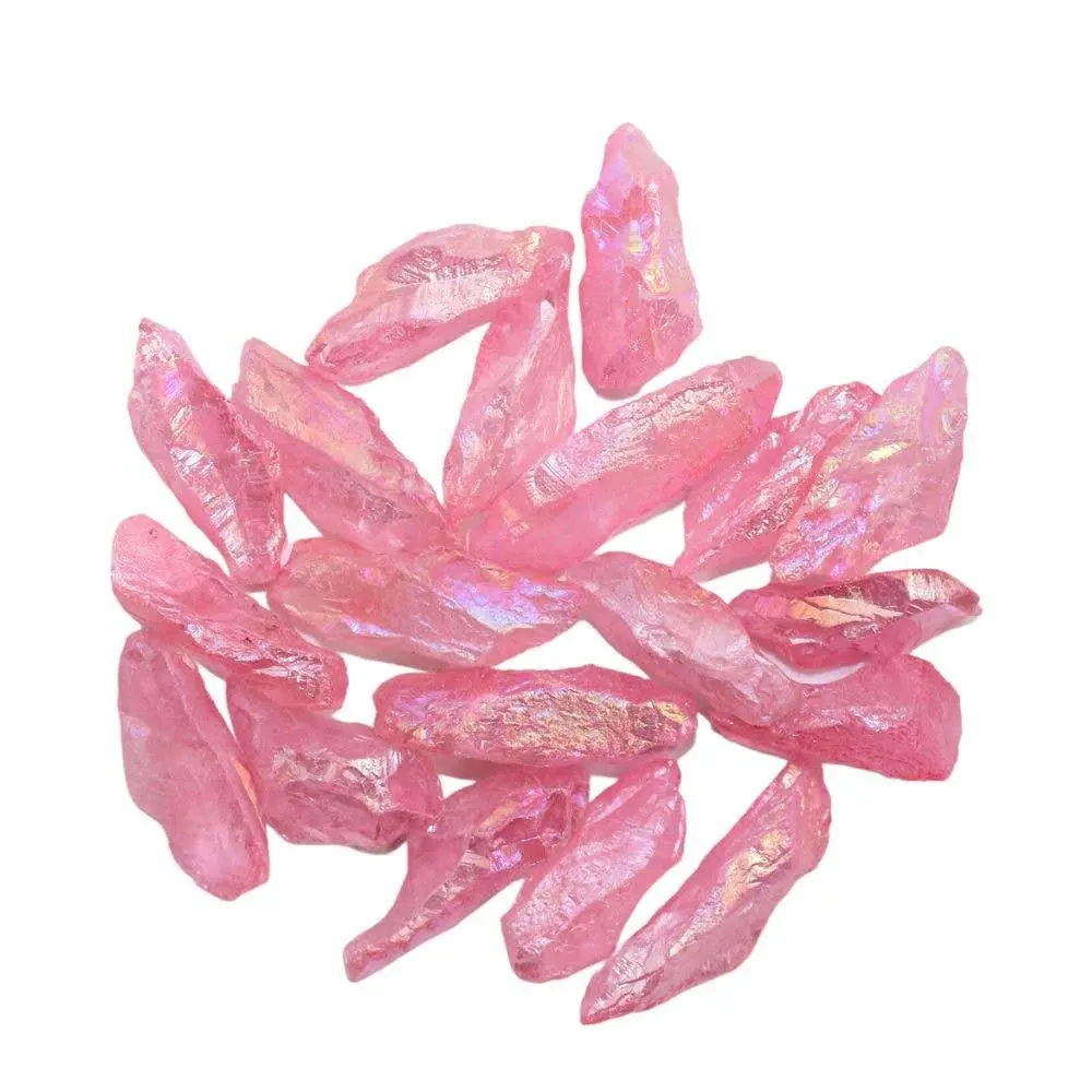 Angel Aura Rose Quartz Raw Crystal Point, Natural Form, 1-Piece Home Decor with Varied Sizes for Religious Home Supplies, One-Piece
