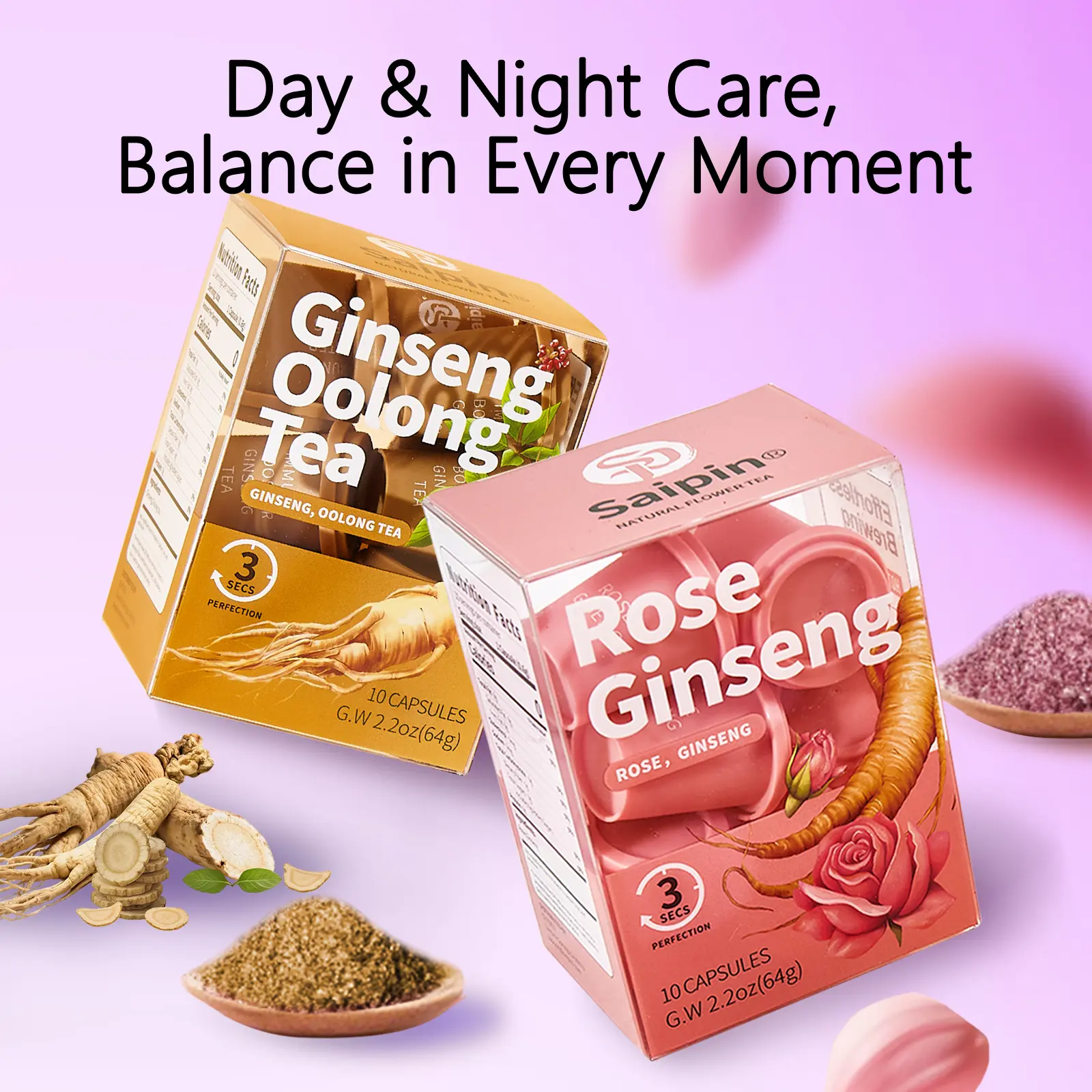 【BOGO Deal】Loaded Tea  Energy Drink Mix 10 Pods + FREE Rose Ginseng 10 Pods No Sugar  Clean Focus Calm Power for Work Gym On The Go，4X Active Power Healthy