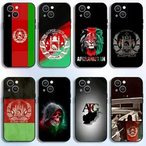 Afghan Afghanistan Flag Phone Case For iPhone 16,15,14,13,12,11 Plus,Pro Max,Soft Silicone Black Cover