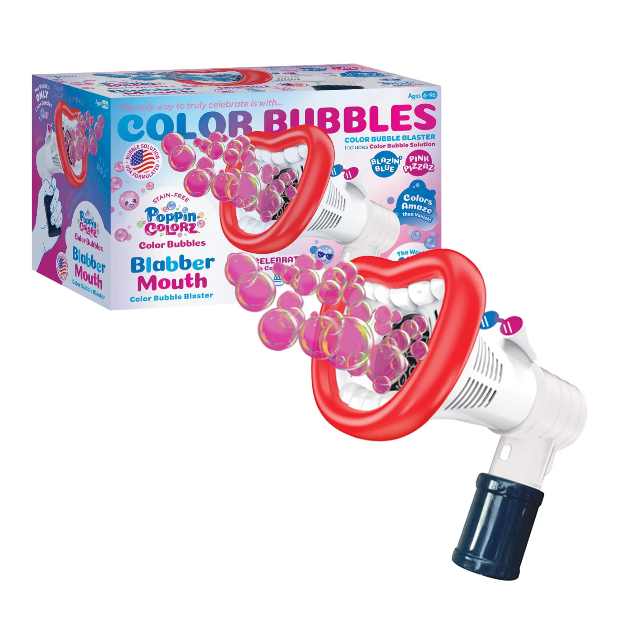 PoppinColorz Blabber Mouth Bubble Blaster, Unisex Quirky Gifts for Parties, Events, Ages 12+ - Toys & Hobbies Sports & Outdoor Play Blasters & Toy Guns