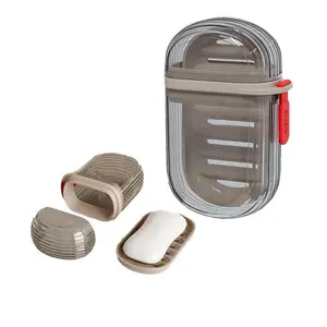 Portable Travel Soap Box with Sealed Lid Design - Waterproof, Moisture-Proof Wash Bag for Business Travel, Multi-Functional Soap Carrying Box Soap Container Transparent