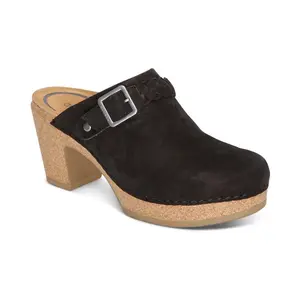 Aetrex Corey Clog - Black | Women's Orthotic Wedge Sandals with Arch Support & Comfort