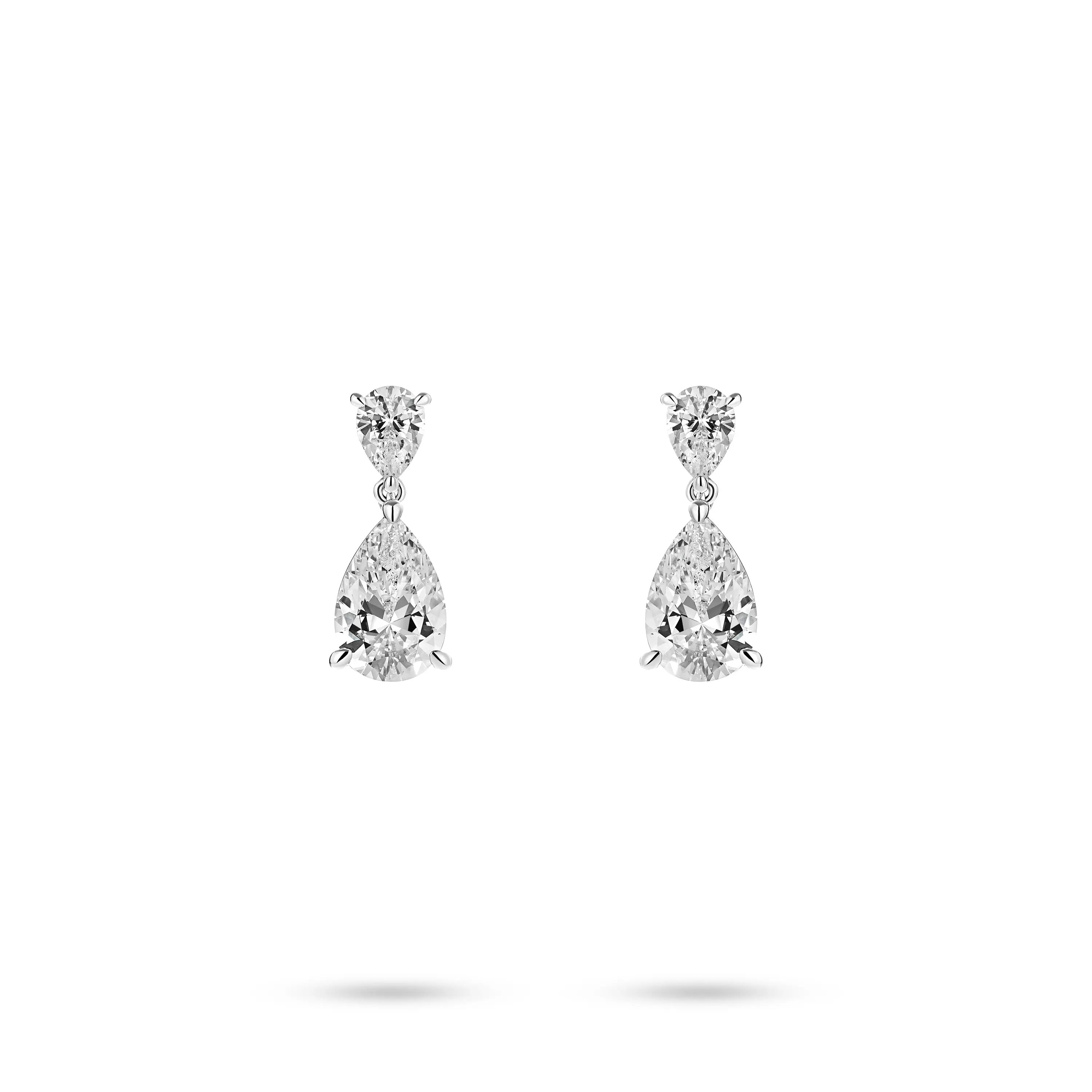 VAMERAY #3425 3.5 Carat In Each Pear Cut Prong-Set Drop Earrings