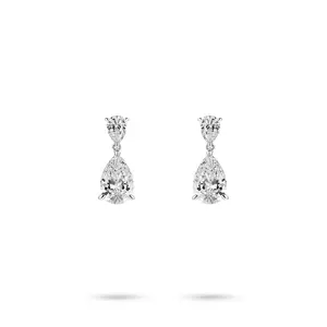VAMERAY #3425 3 Carat In Each Pear Cut Prong-Set Drop Earrings