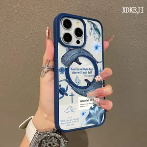Ocean whale shark Christian Bible quotes Pattern Premium Magnetic Phone Cases for iPhone 17 Air 16 15 14 Pro Max 13 12 11 Plus Smartphone Shockproof Protection Acrylic Cover Cellphone Protective magsafe magnetic case Resistance Casing