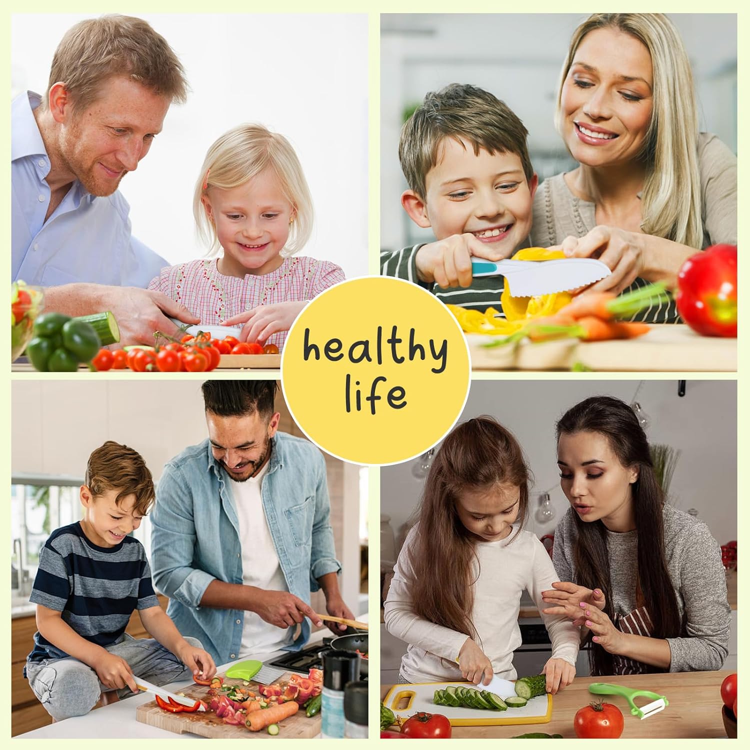 28PCS Toddler Knife Set - Kids Knifes for Real Cooking, Montessori Kids Kitchen Knife Set with Cutting Board Crinkle Cutters Kid Safe Knives, Toddlers Kitchen Tools for Age 4-10 Year Old Girl Boy