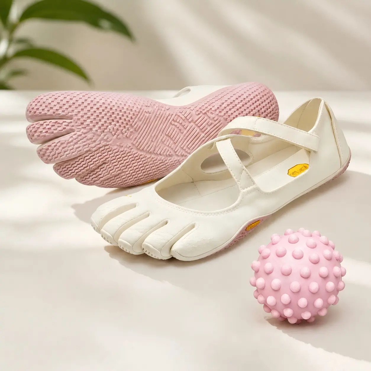 Women's Comfort Adjustable Cross-Strap 5-Toe Barefoot Yoga Shoes - Soft Flat Minimalist Trainers with Shock-Absorbing Anti-Slip Sole, Ideal for Yoga, Gym Training, Daily Walking