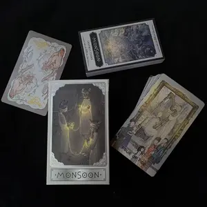 【Wohstudios】Faraway Monsoon Series Standard Edition Tarot Deck, Fantasy Style, 78 Card Standard Deck + 2 Colored Eggs, Illuminated Waterproof Deck