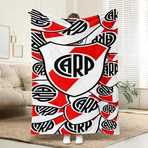 Comfortable Club Atlético River Plate Flannel Blanket, Bedroom Decor, Picnic Blanket, Travel Blanket, Soft Polyester Knit Design