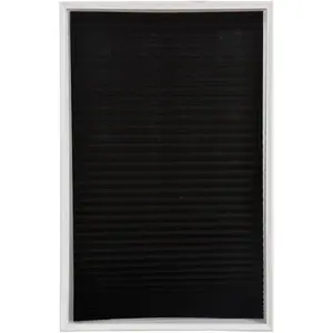 Temporary Blinds, Vertical Pleated Blinds No Drilling Self Adhesive Blinds Easy to Install Fits Blinds Window Roller for Bathroom Kitchen Living Room Office Window (Black, 60 * 150cm)