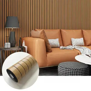 Easy-To-Cut 3D Wood Grain Stripe Wallpaper Roll, 118.1" X 15.7", Textured Surface, Ideal for Bedroom, Living Room, Ceiling, TV Background, Decorative Wallpaper