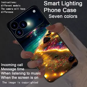 Colorful voice controlled luminous, Lights phone case compatible For iphone17Air/17Pro/17promax/16promax/15promax/14promax/13promax/12promax/11promax/XSmax - Luminous Technology, Ele