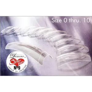 Lamour Crystal Clear Tips 0 to 10 (tip box 550 tips) With KDS Glue Stick
