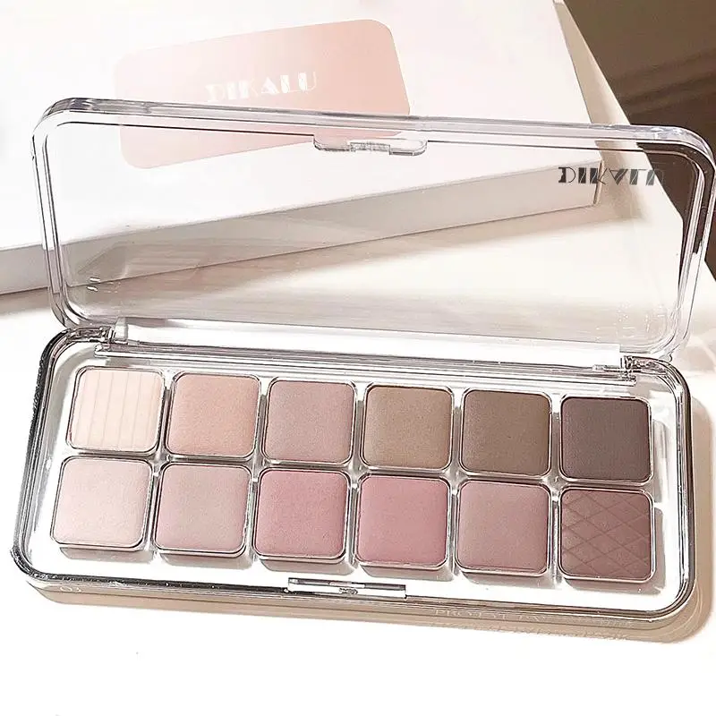 12 Colors Matte Eyeshadow Palette, Matte Eyeshadow Makeup Product, Highly Pigmented Warm Neutrals Eyeshadow Shades Blendable Eyeshadow Powder, Summer