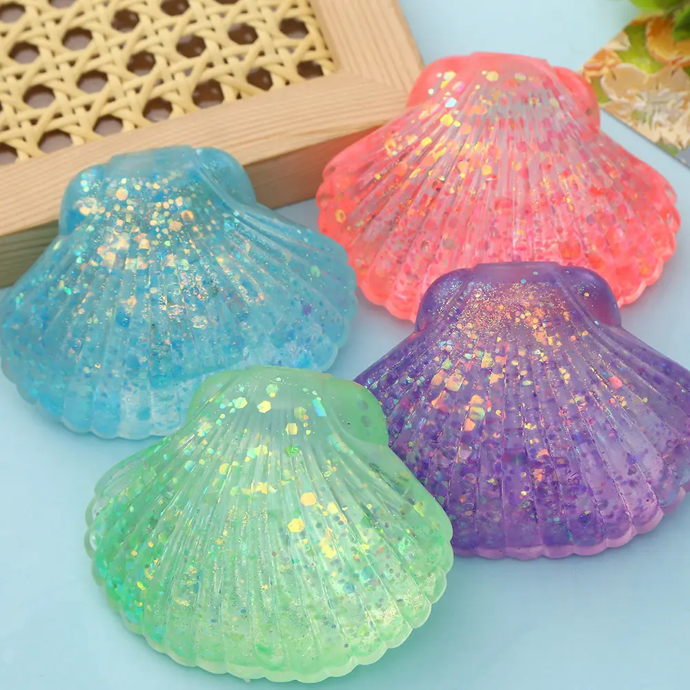 Cute Ocean Shell Sensory Stress Balls, Fidget for Autism Kids, Anxiety Relief Decompress Gift for Girls Indoor Recreation Indoor Recreation