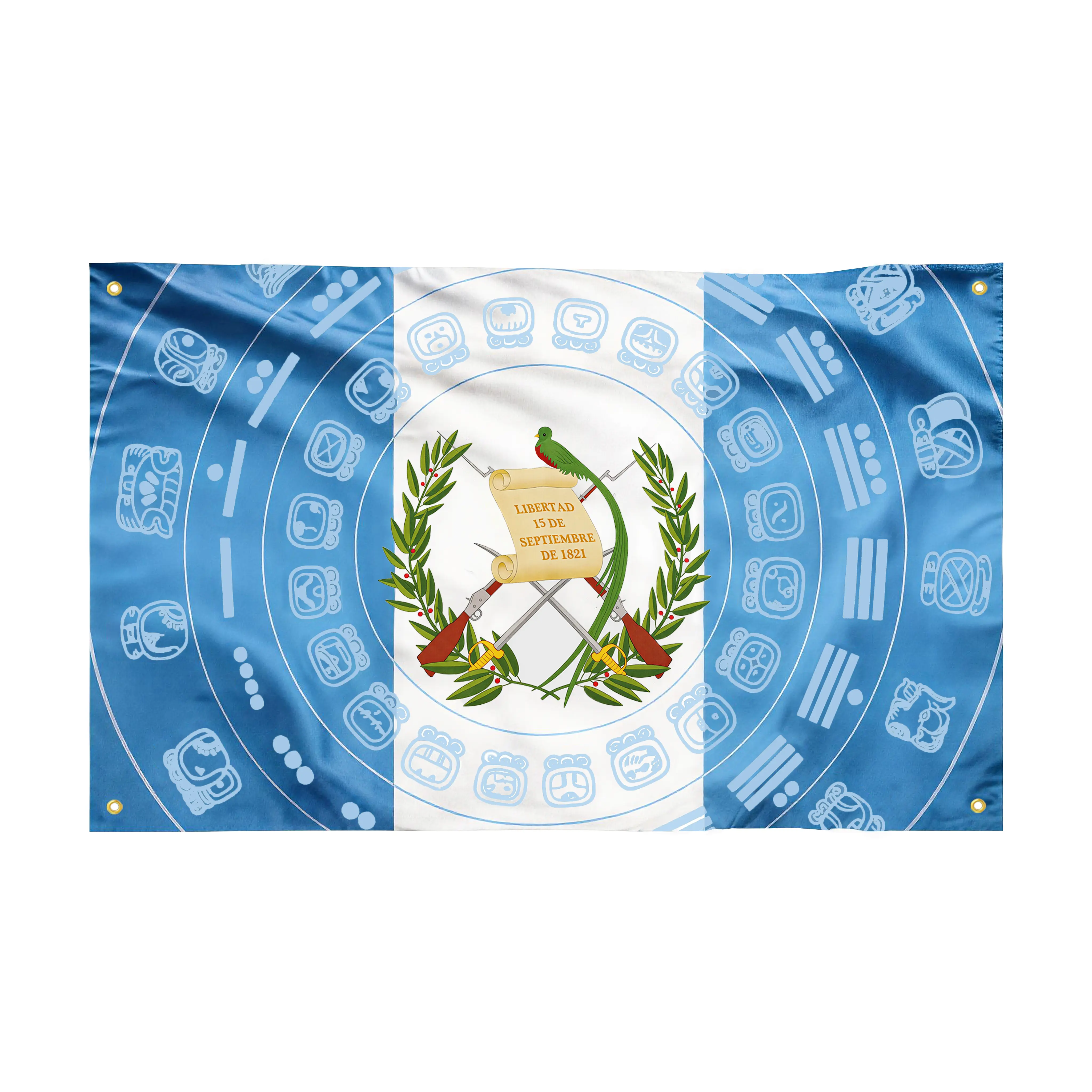 1pc 3x5ft Maya Guatemala Flag Banner - Cultural Wall Decor, Unique Calendar Print, 90×150cm 100D Print, Hanging Display with Hooks for Independence Day, Decoration