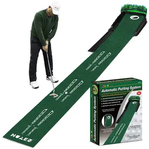 New Portable Golf Indoor/Outdoor Putting Trainer, with Automatic Ball Return Track, Easy to Assemble and Store, Suitable for Multiple Scenarios at Home and Work, Special Practice Mat for Novice Advanced Training