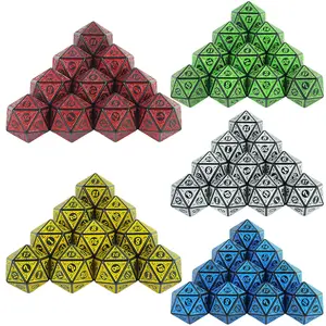 10pcs 20-Sided Dice Set, Textured Pattern Dices, DND Dice, Tabletop Game Magic Party Supplies, Polyhedral Dice Set