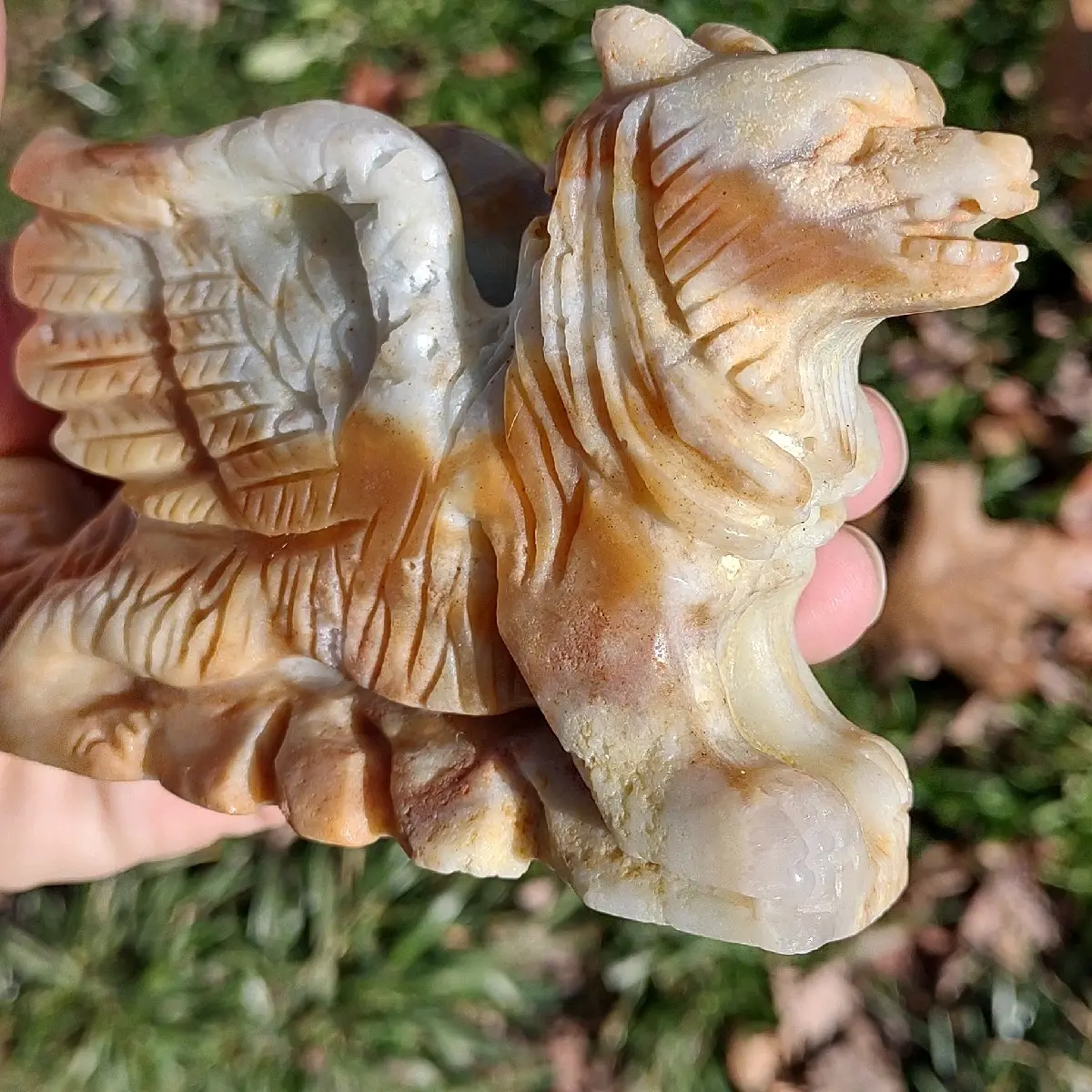 Caribbean Calcite Crystal Dragon Carving