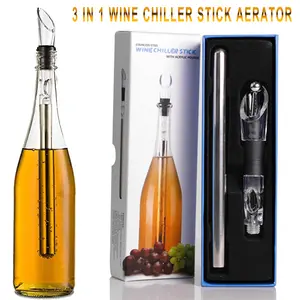 Wine Bottle Cooler Stick Stainless Steel Wine Chilling Rod Leakproof Wine Chiller Beer Beverage Freezing Stick Bar Tools wine lover