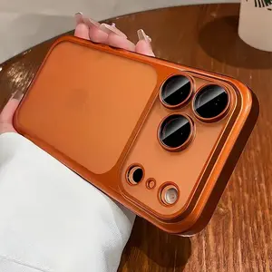 Luxury Matte Electroplate Phone Case For iPhone 12 13 14 15 16 17 Pro Max Plus Air PC Hard Transparent Bumper Cases Cover
