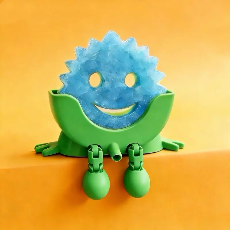 Funny Drainable Sponge Holder Compatible With Scrub Daddy & Scrub Mommy, Modern Anti-Fouling Kitchen Sink Organizer, Practical Household Accessory For Dishwashing Cleaning Storage
