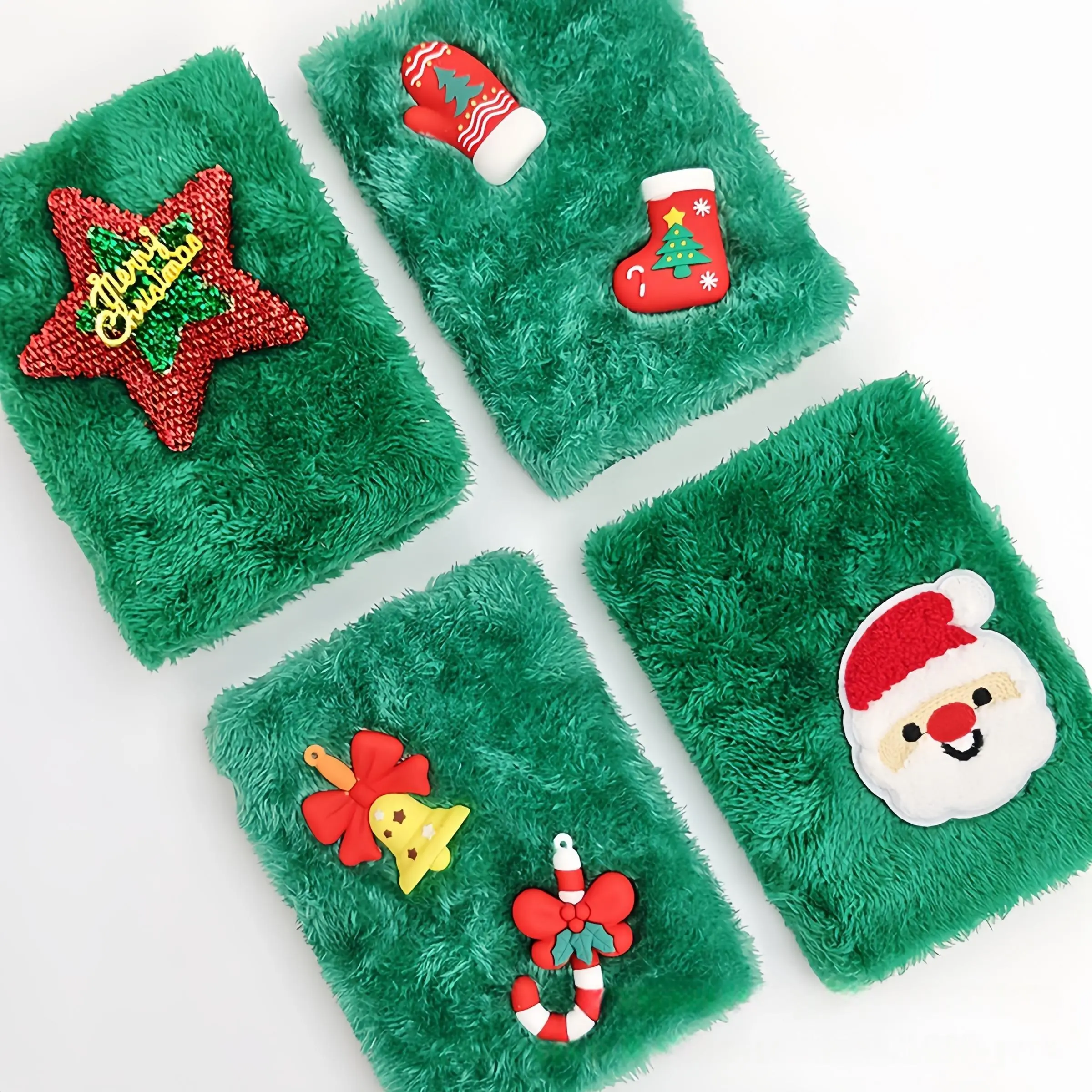 Cute Christmas Plush Notebook, Cozy Gift for Holiday Season, Adorable Soft Cover Journal for Kids and Adults
