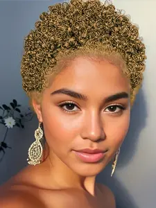 Short Curly Wigs Human Hair Afro Kinky Curly Wig Pixie Cut Wig Human Hair 150% Density Black Wigs Premium Human Hair