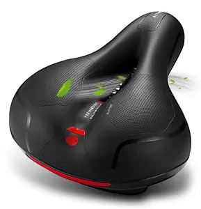 Comfort Bike Seat Wide Bicycle Saddle Replacement Foam Padded Soft Bike Cushion With Dual Shock Absorbing Universal Fit For Women Men
