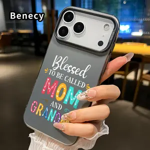 Mom and Grandma Blessing Pattern Case for iPhone 17 16 15 14 Pro Max 13 12 11 XR XS Plus Air E Ultra Thin Raised Edges Camera Protection Hard PC Back Cover