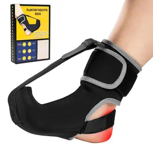 Plantar Fasciitis Night Splint Sock Adjustable Foot Brace for Heel Pain Relief Achilles Tendonitis Foot Drop Support Soft Stretching Sock for Sleeping Day Night Use for Men Women Recovery