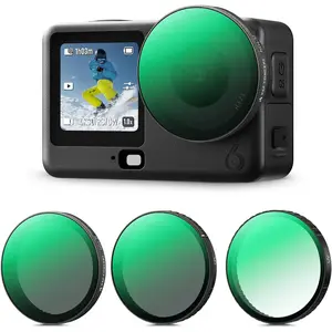 K&F CONCEPT Snap On Filter Kit Compatible with DJI Osmo Action 6, 3 Pack CPL UV ND4-32 Polarizer Light Reduction Protection Filters HD Optical Glass/Multi-Coated, Vlogging Action Camera Accessories